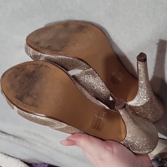 Lulu Townsend Elegant Glitter Slingback Heels - Picture 9 of 11